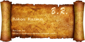 Bakos Razmus névjegykártya